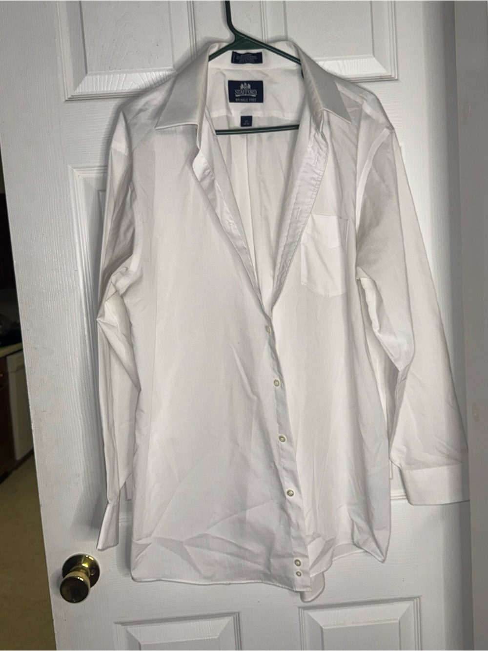Stafford White Long-Sleeve Men’s Dress Shirt